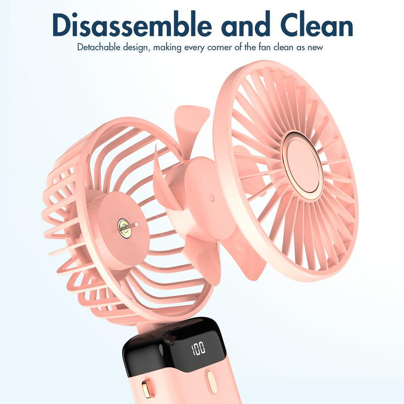 Portable Handheld Fan - Mini, Foldable, USB Rechargeable, Ldeal for Travel & Outdoor Activities
