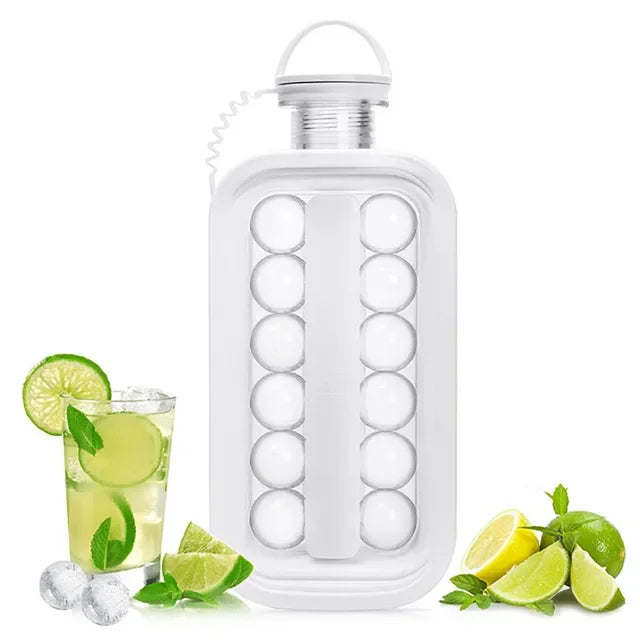 2-in-1 Silicone Ice Hockey Mold and Foldable Ice Box for Whiskey and Kitchen Use