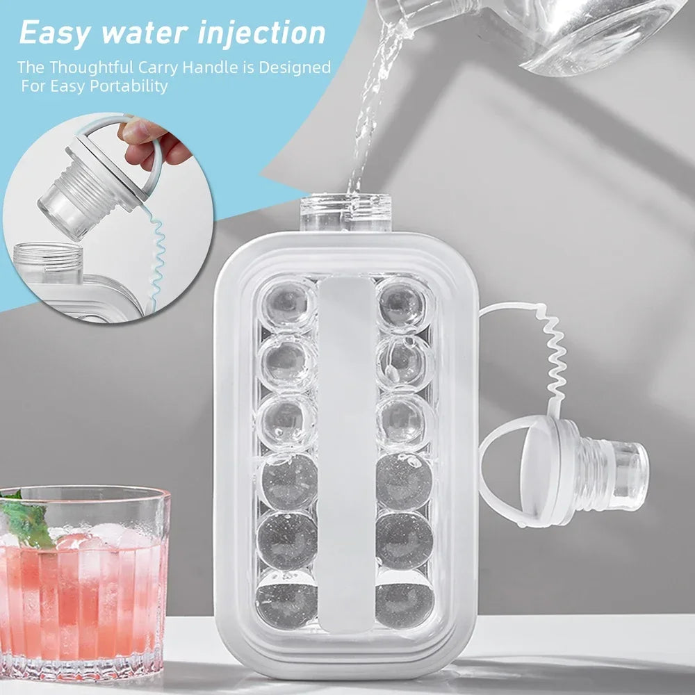 2-in-1 Silicone Ice Hockey Mold and Foldable Ice Box for Whiskey and Kitchen Use