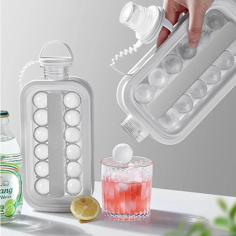 2-in-1 Silicone Ice Hockey Mold and Foldable Ice Box for Whiskey and Kitchen Use