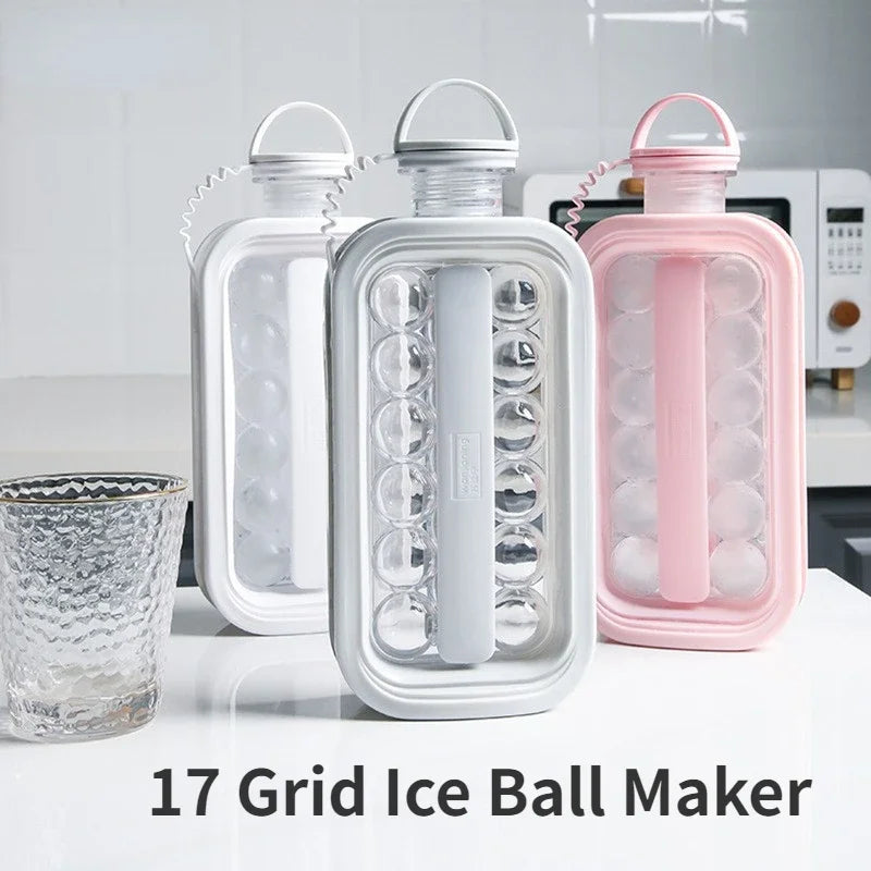 2-in-1 Silicone Ice Hockey Mold and Foldable Ice Box for Whiskey and Kitchen Use