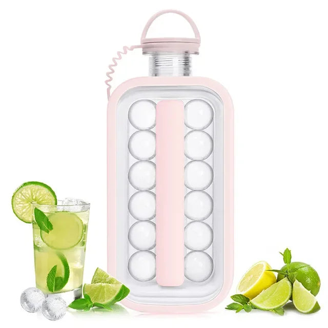 2-in-1 Silicone Ice Hockey Mold and Foldable Ice Box for Whiskey and Kitchen Use