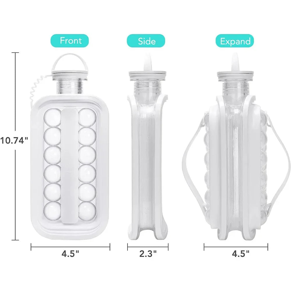 2-in-1 Silicone Ice Hockey Mold and Foldable Ice Box for Whiskey and Kitchen Use