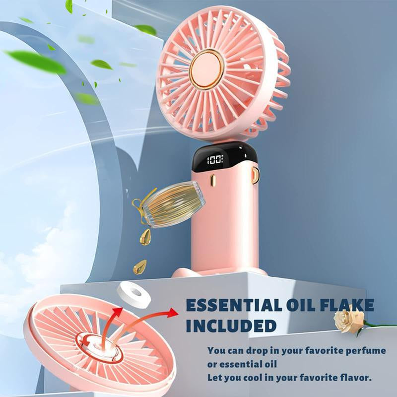 Portable Handheld Fan - Mini, Foldable, USB Rechargeable, Ldeal for Travel & Outdoor Activities