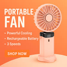 Portable Handheld Fan - Mini, Foldable, USB Rechargeable, Ldeal for Travel & Outdoor Activities