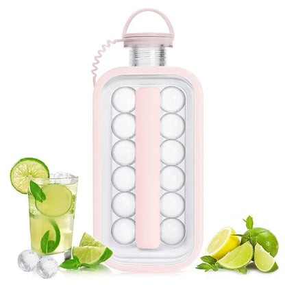 2-in-1 Silicone Ice Hockey Mold and Foldable Ice Box for Whiskey and Kitchen Use