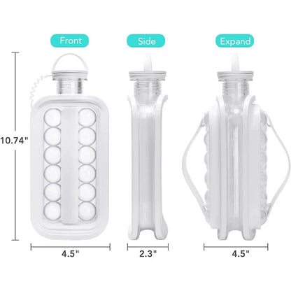 2-in-1 Silicone Ice Hockey Mold and Foldable Ice Box for Whiskey and Kitchen Use