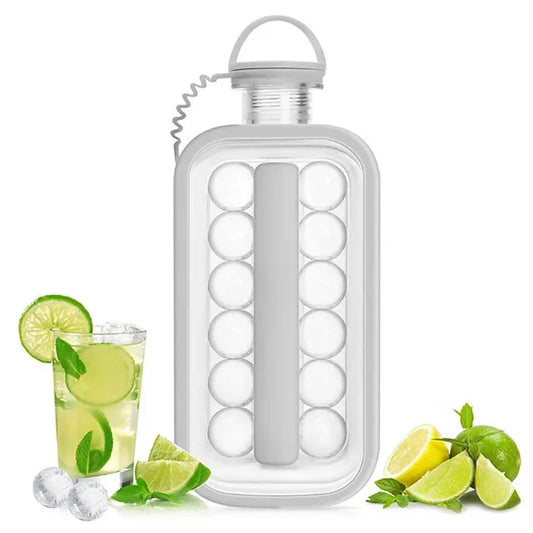2-in-1 Silicone Ice Hockey Mold and Foldable Ice Box for Whiskey and Kitchen Use